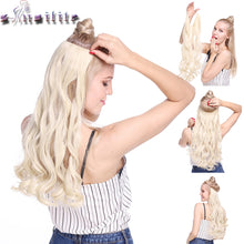 Load image into Gallery viewer, S-noilite 20 inch Invisible Wire No Clip One Piece Halo Hair Extensions Secret Fish Line Hairpieces Wave Straight Synthetic
