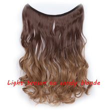 Load image into Gallery viewer, S-noilite 20 inch Invisible Wire No Clip One Piece Halo Hair Extensions Secret Fish Line Hairpieces Wave Straight Synthetic