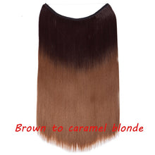 Load image into Gallery viewer, S-noilite 20 inch Invisible Wire No Clip One Piece Halo Hair Extensions Secret Fish Line Hairpieces Wave Straight Synthetic