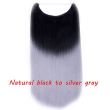 Load image into Gallery viewer, S-noilite 20 inch Invisible Wire No Clip One Piece Halo Hair Extensions Secret Fish Line Hairpieces Wave Straight Synthetic