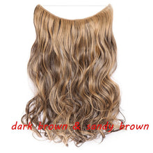 Load image into Gallery viewer, S-noilite 20 inch Invisible Wire No Clip One Piece Halo Hair Extensions Secret Fish Line Hairpieces Wave Straight Synthetic