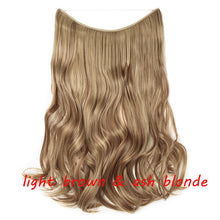 Load image into Gallery viewer, S-noilite 20 inch Invisible Wire No Clip One Piece Halo Hair Extensions Secret Fish Line Hairpieces Wave Straight Synthetic